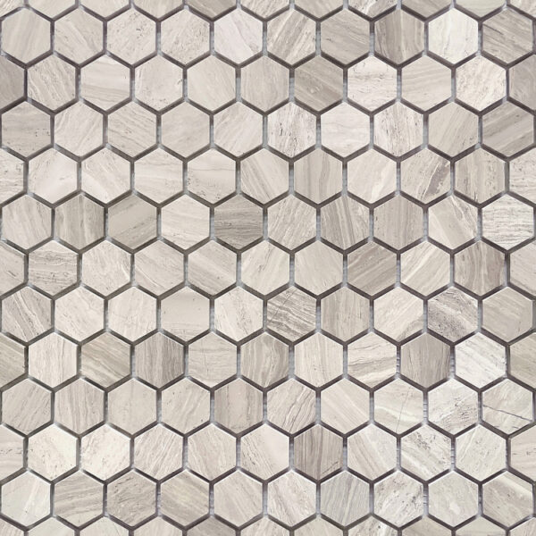 TRAVERTINO SILVER MAT HEX 18X30X6