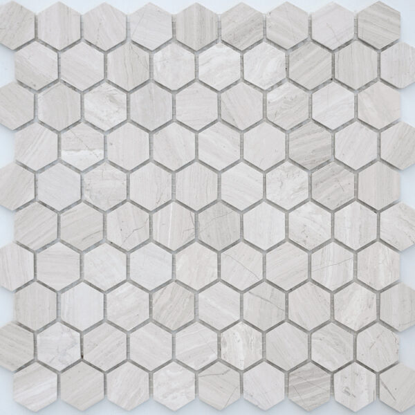 TRAVERTINO SILVER MAT HEX 18X30X6