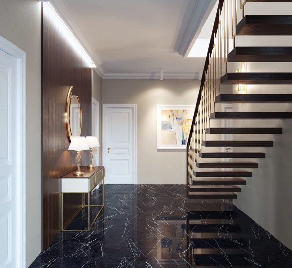 КЕРАМОГРАНИТ OASIS CONICAL BLACK 60X60 HIGH GLOSS — изображение 4