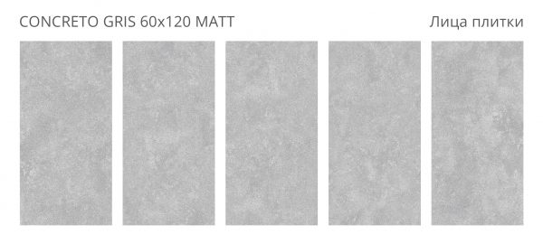 КЕРАМОГРАНИТ CONCRETO CONCRETO GRIS 60X120 MATT — изображение 2