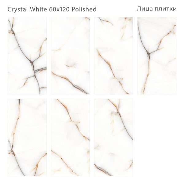 КЕРАМОГРАНИТ PALACIO CRYSTAL WHITE 60Х120 POLISHED — изображение 3