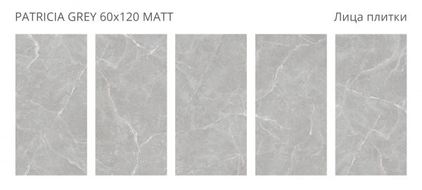 КЕРАМОГРАНИТ МАТОВЫЙ VELVET PATRICIA GREY 60X120 MATT — изображение 2