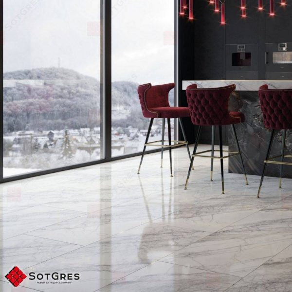 STORMS WHITE 60Х120 ГЛЯНЦЕВЫЙ КЕРАМИЧЕСКИЙ ГРАНИТ — изображение 3
