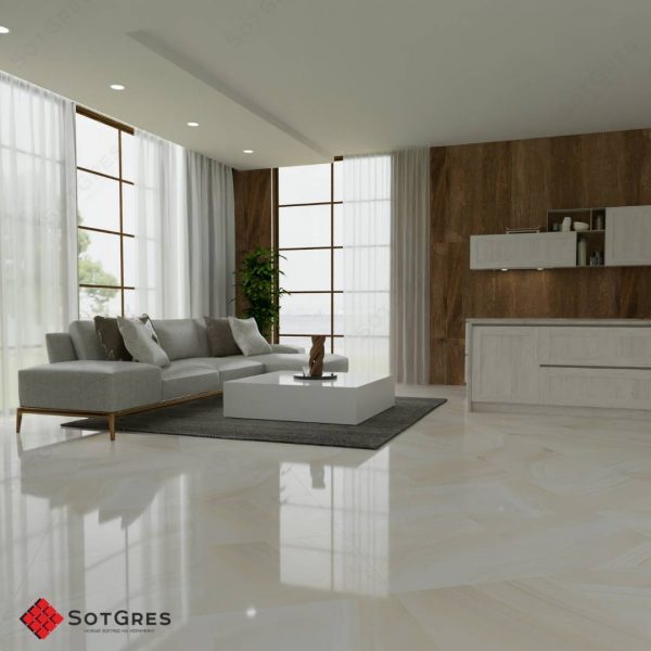 ONICE CREMA 60Х60 ГЛЯНЦЕВЫЙ КЕРАМИЧЕСКИЙ ГРАНИТ — изображение 2