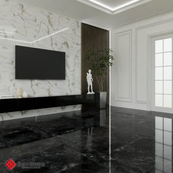 BELLIZA BLACK HG 120Х60 ГЛЯНЦЕВЫЙ КЕРАМИЧЕСКЙ ГРАНИТ — изображение 7