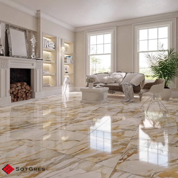 CALCATTA GOLD BORGHINI 60Х60 ГЛЯНЦЕВЫЙ КЕРАМИЧЕСКИЙ ГРАНИТ — изображение 4