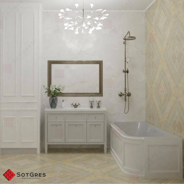 BOOKMATCH CORDINAL NATURAL 60Х60 ГЛЯНЦЕВЫЙ КЕРАМИЧЕСКИЙ ГРАНИТ — изображение 8