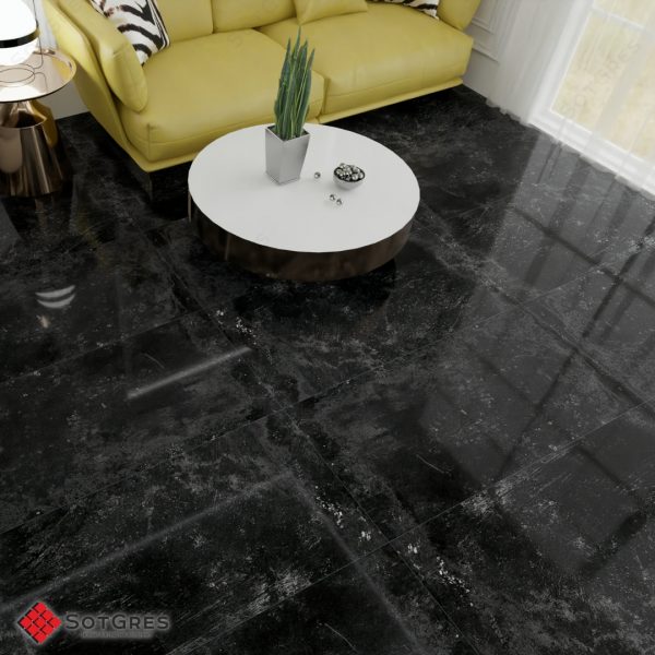 BELLIZA BLACK HG 120Х60 ГЛЯНЦЕВЫЙ КЕРАМИЧЕСКЙ ГРАНИТ — изображение 5