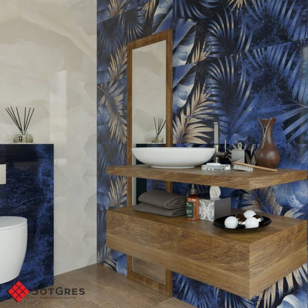BELLIZA BLUE DECOR HG 120Х60 ГЛЯНЦЕВЫЙ КЕРАМИЧЕСКЙ ГРАНИТ — изображение 7