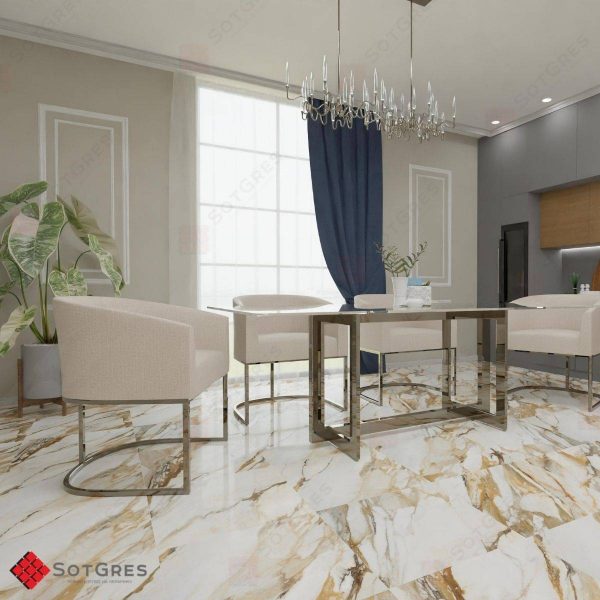 CALCATTA GOLD BORGHINI 60Х60 ГЛЯНЦЕВЫЙ КЕРАМИЧЕСКИЙ ГРАНИТ — изображение 9
