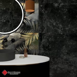 BELLIZA BLACK DECOR HG 120Х60 ГЛЯНЦЕВЫЙ КЕРАМИЧЕСКЙ ГРАНИТ