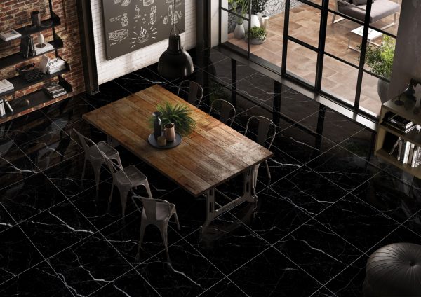 КЕРАМОГРАНИТ REALISTIK ROYAL BLACK HIGH GLOSSY 60X60 — изображение 7