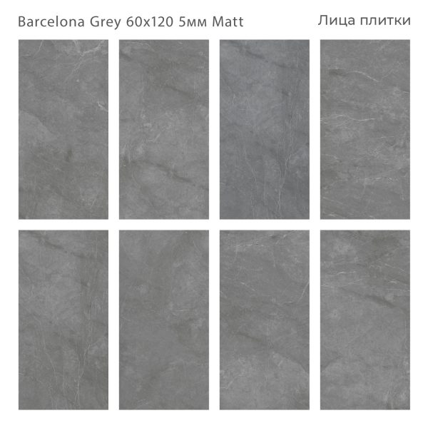 КЕРАМОГРАНИТ МАТОВЫЙ MARBLES BARCELONA GREY 60X120 5ММ MATT — изображение 3