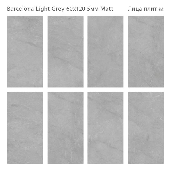 КЕРАМОГРАНИТ МАТОВЫЙ MARBLES BARCELONA LIGHT GREY 60X120 5ММ MATT — изображение 2
