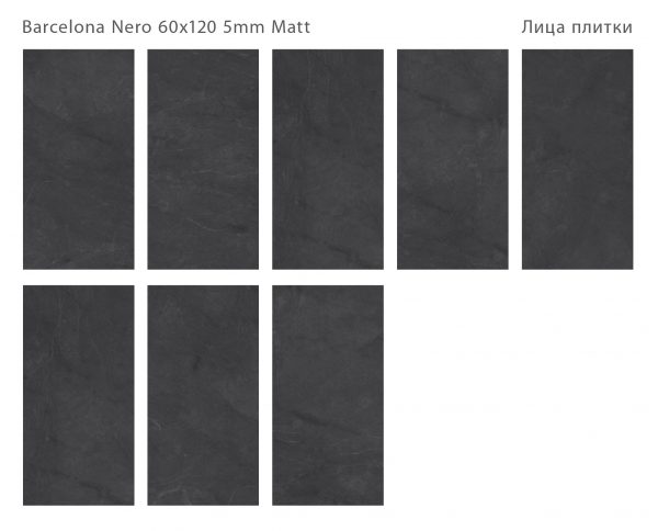 КЕРАМОГРАНИТ МАТОВЫЙ MARBLES BARCELONA NERO 60X120 5ММ MATT — изображение 2