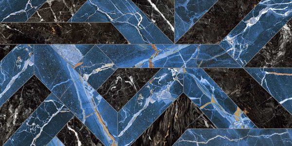 КЕРАМОГРАНИТ RHAPSODY OUTLINE BLUE LEV RET 60X120