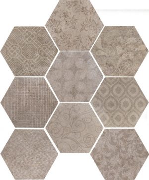 Керамическая плитка ESAGONA FABRIC NATURAL 24x27,7  (56 B) КЕРАМИЧЕСКАЯ ПЛИТКА ESAGONA FABRIC NATURAL 24X27,7  (56 B)