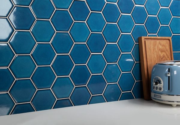 HEXAGON BIG DEEP BLUE GLOSSY 95X110 — изображение 2