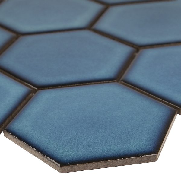 HEXAGON BIG DEEP BLUE GLOSSY 95X110