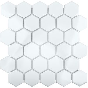 HEXAGON SMALL WHITE GLOSSY 51X59