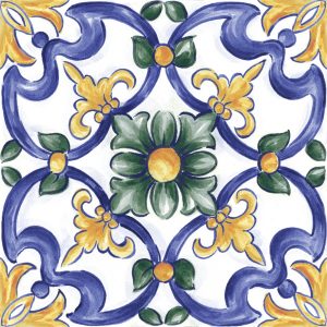 RC8J AMURI DECORO MAIOLICA TAPPETO 3 GLOSSY 20Х20 RT