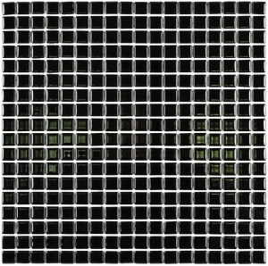 ПЛИТКА ДЕКОРАТИВНАЯ СТЕКЛЯННАЯ SUPER BLACK/СУПЕР ЧЁРНЫЙ 15*15*4 300*300