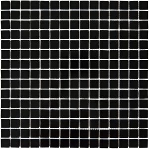ПЛИТКА ДЕКОРАТИВНАЯ СТЕКЛЯННАЯ SIMPLE BLACK/ПРОСТОЙ ЧЁРНЫЙ 4*20*20 327*327 НА БУМАГА