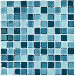 ПЛИТКА ДЕКОРАТИВНАЯ СТЕКЛЯННАЯ SEA WAVE-1/МОРСКАЯ ВОЛНА-1 25*25 300*300