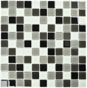 ПЛИТКА ДЕКОРАТИВНАЯ СТЕКЛЯННАЯ CARBON MIX/КАРБОН МИКС 4*25*25 300*300