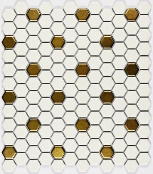 ПЛИТКА ДЕКОРАТИВНАЯ КЕРАМИЧЕСКАЯ BABYLON GOLD MATT 6*23*26 260*300
