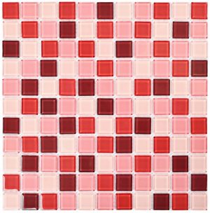 ПЛИТКА ДЕКОРАТИВНАЯ СТЕКЛЯННАЯ PLUM MIX/СЛИВОВЫЙ МИКС 4*25*25 300*300