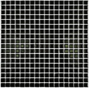 ПЛИТКА ДЕКОРАТИВНАЯ СТЕКЛЯННАЯ SUPER BLACK/СУПЕР ЧЁРНЫЙ 15*15*4 300*300