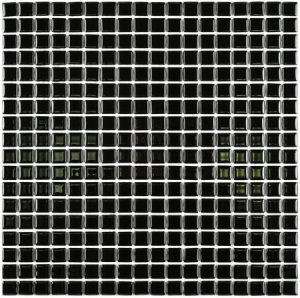 ПЛИТКА ДЕКОРАТИВНАЯ СТЕКЛЯННАЯ SUPER BLACK/СУПЕР ЧЁРНЫЙ 15*15*4 300*300