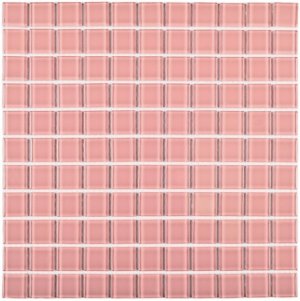ПЛИТКА ДЕКОРАТИВНАЯ СТЕКЛЯННАЯ PINK GLASS/РОЗОВОЕ СТЕКЛО 4*25*25 300*300