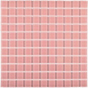 ПЛИТКА ДЕКОРАТИВНАЯ СТЕКЛЯННАЯ PINK GLASS/РОЗОВОЕ СТЕКЛО 4*25*25 300*300