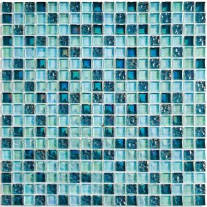 ПЛИТКА ДЕКОРАТИВНАЯ СТЕКЛЯННАЯ SEA DROPS/МОРСКИЕ КАПЛИ 8*15*15 300*300