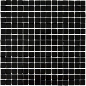 ПЛИТКА ДЕКОРАТИВНАЯ СТЕКЛЯННАЯ SIMPLE BLACK/ПРОСТОЙ ЧЁРНЫЙ 4*20*20 327*327 НА БУМАГА