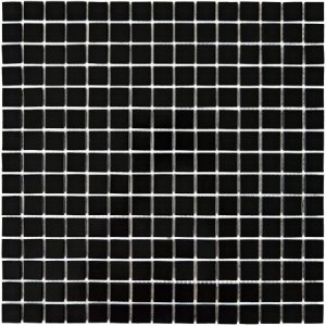 ПЛИТКА ДЕКОРАТИВНАЯ СТЕКЛЯННАЯ SIMPLE BLACK/ПРОСТОЙ ЧЁРНЫЙ 4*20*20 327*327 НА БУМАГА