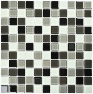ПЛИТКА ДЕКОРАТИВНАЯ СТЕКЛЯННАЯ CARBON MIX/КАРБОН МИКС 4*25*25 300*300