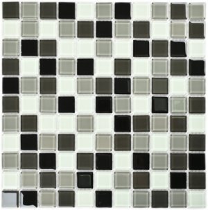 ПЛИТКА ДЕКОРАТИВНАЯ СТЕКЛЯННАЯ CARBON MIX/КАРБОН МИКС 4*25*25 300*300