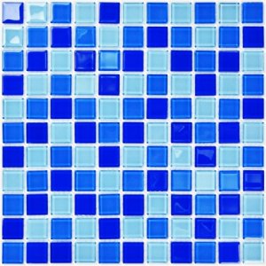 ПЛИТКА ДЕКОРАТИВНАЯ СТЕКЛЯННАЯ BLUE WAVE-2/ГОЛУБАЯ ВОЛНА-2 25*25 300*300